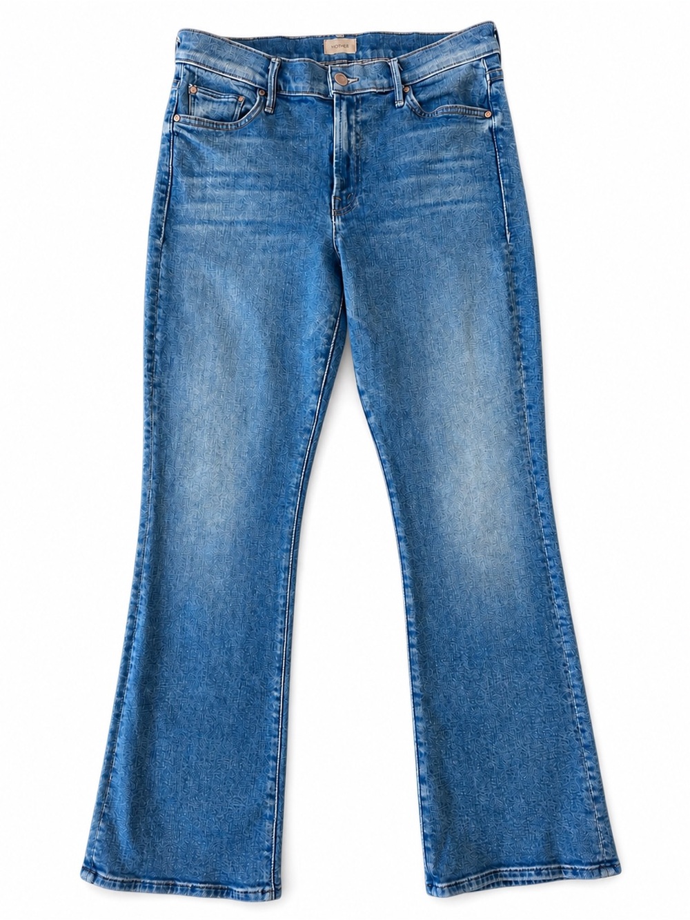 MOTHER Lil’ Outsider Sneak Jeans Petite Sz 30 Mid Rise Bootcut Leg Blue USA